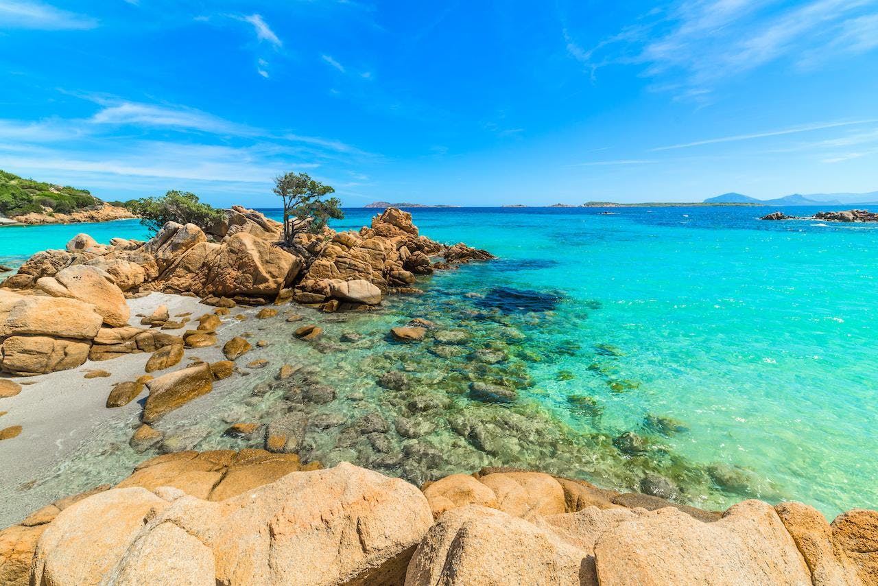 Capriccioli beach in Costa Smeralda, Sardinia