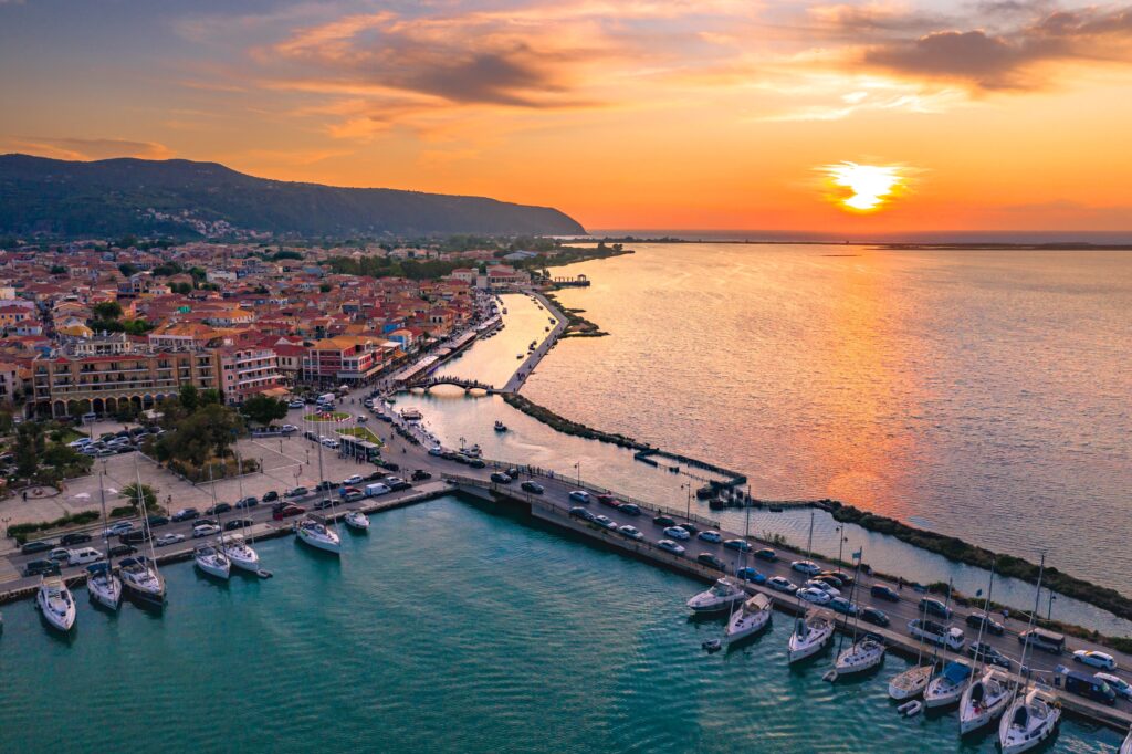 A beautiful sunset in Greece, one of our top five sailing destinations in October